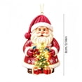 thumbnail image 7 of Christmas Santa Claus Acrylic Hanging Ornament Cute Flat Pendant Decoration for Xmas Tree Wreath Holiday Party Home Decor, 7 of 7