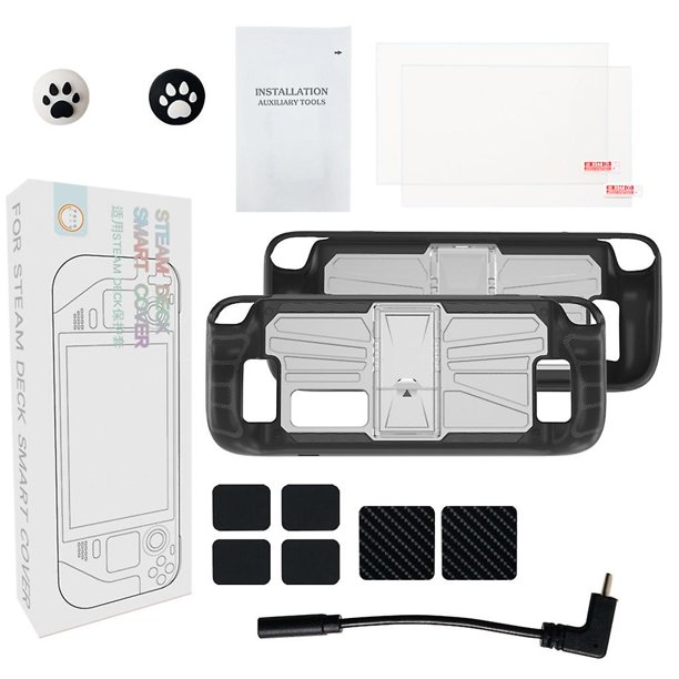 Carcasa para cubierta de vapor con cubierta de Joystick, pegatinas de película, Kit de herramientas de Cable adaptador