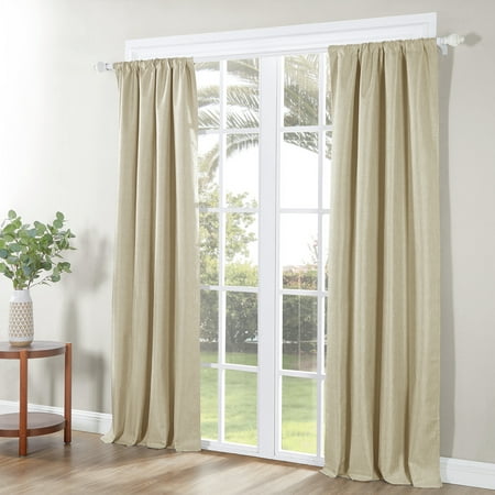 Ecologee Textured Total Blackout Curtains 2 Pack Panel Set -100% Recycled, Rod Pocket, Gold, 40"x84"