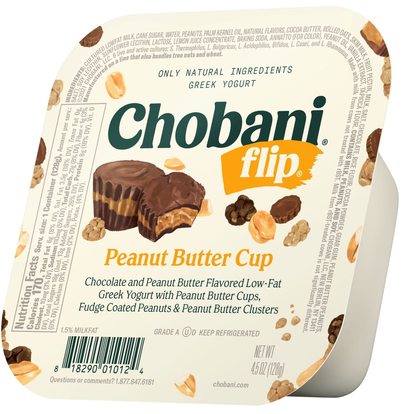 Chobani Flip Low-Fat Greek Yogurt, Peanut Butter Cup 4.5 oz