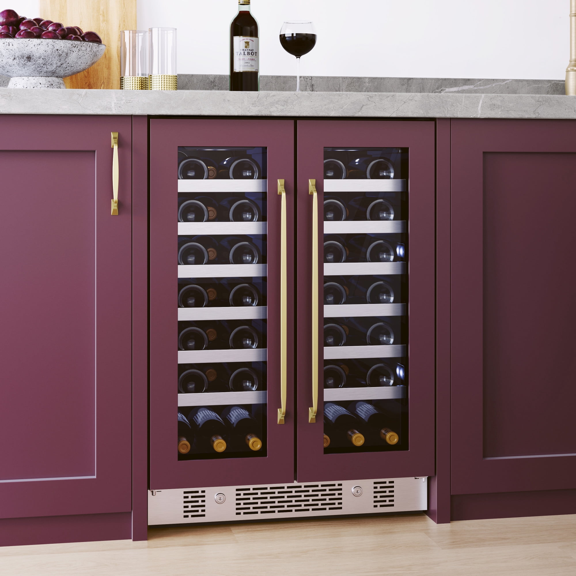 Avallon Awc242fd 24" Wide 42 Bottle Capacity French Door Wine Cooler - Stainless Steel