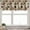 Maroon Amber Grey Yellow, variant on Poppy Window Valance, Modern Boho Leafy Floral Garden Illustration with Mid Century Details, Curtain Valance for Kitchen Bedroom Decor with Rod Pocket, 54" X 18", Maroon Amber Grey Yellow