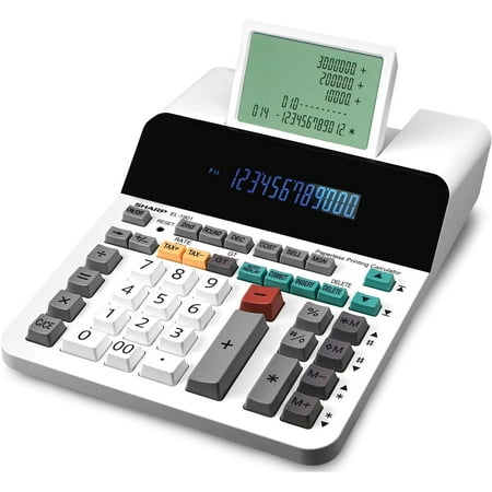 Sharp Calculators, SHREL1901, EL-1901 12-Digit Paperless Printing Calculator, 1 Each, White