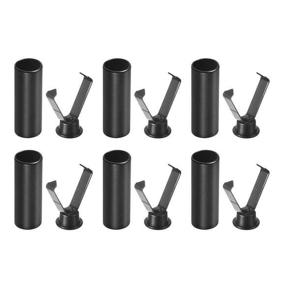 Uxcell 6Pack Shoelace Tips Alloy Shoelace Head, Electrophoretic Black Cylindrical Shoe Lace End Cords End Tip