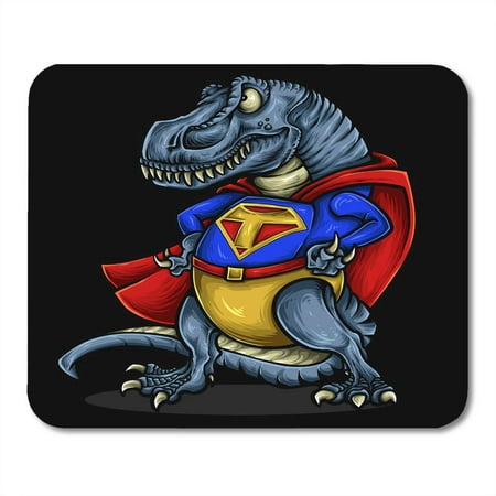 SIDONKU Ancient of Dinosaur Rex Character Design with Costume and Strong Muscle Ready to Mascot Sport Team Angry Mousepad Mouse Pad Mouse Mat 9x10 inch