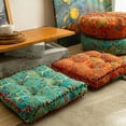thumbnail image 6 of New Boho Seat Cushion Cotton Linen Fabric Floor Cushion Home Mat Large Round Cushion Thickened Soft Square Office Chair Cushion (Orange Round), 6 of 7