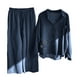 thumbnail image 1 of Puntoco Conjunto de camisa de 2 piezas con bolsillo de manga larga y pantalones largos de cintura alta para mujer Puntoco Puntoco-6568, 1 of 2