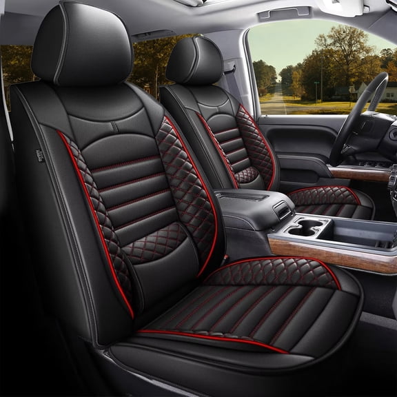 HQBQBUG Full Set 5-Seats Seat Covers Fit for 2015-2026 Chevrolet Colorado/GMC Canyon Crew Cab Z71 LT ZR2 Custom Leather Truck Seat Covers