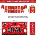thumbnail image 4 of Graduation Decorations 2025, 43 Pieces Red Graduation Decorations Set with Balloons, Banner, Backdrop, Hanging Swirls, Porch Sign, Balloons, Foil Number 2025 for High School & College Celebrations, 4 of 7