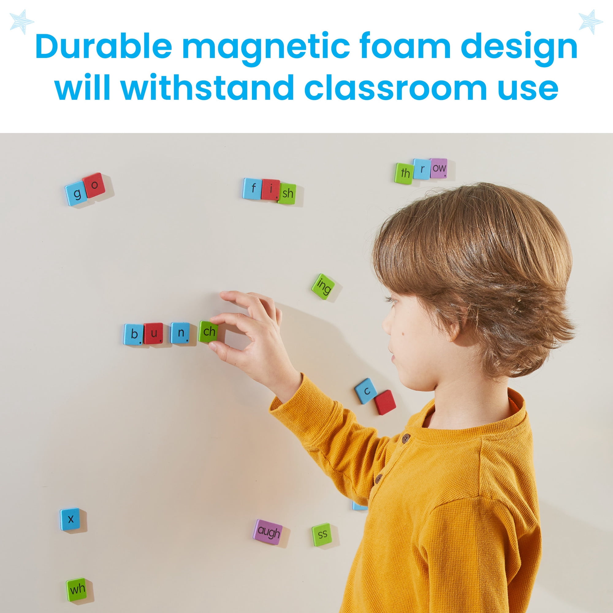 hand2mind Phonics Word-Building Magnetic Letter Tiles, Letter Recognition for Kindergarten, Letter Sounds, Phonics Manipulatives, Phonemic Awareness, Science of Reading Classroom Materials (Set of 6)