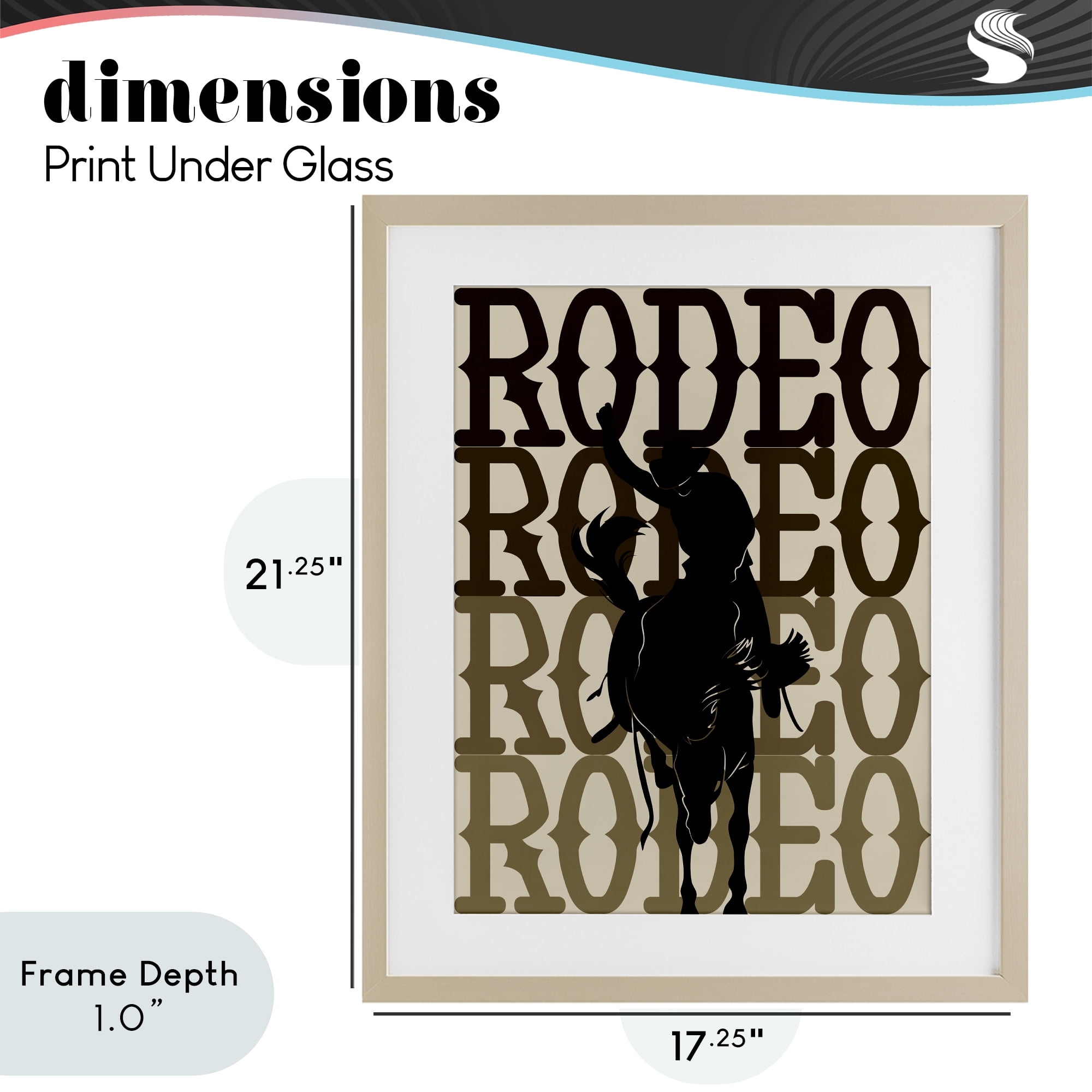 Stupell Industries Rodeo Gradient Cowboy Birch Framed Print Under Glass, design by CAD Designs