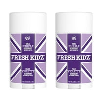 Fresh Kidz Deodorant Stick for Kids and Teens - Baking Soda and Aluminum-free 24 Hour Protection for Sensitive Skin - Girls "Purple", 2.65 oz / 75 g (2 Pack)…