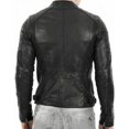 thumbnail image 3 of Noora Men's Leather Jacket Black | Handmade Motorcycle Cafe Racer Riding Leather Jacket | Zipper & Zipped Pockets | ST09, 3 of 9