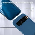 thumbnail image 5 of KOMI for Google Pixel 9/9 Pro Case, Silicone Phone Case with 1 Screen Protector, Soft Anti-Scratch Microfiber Lining, Full Body Shockproof Slim Cover Support Wireless Charging, Navy Blue, 5 of 8