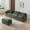 Green, variant on Modular L-Shaped Sectional Sofa with Ottoman, Chenille Fabric Sofa Couch, Comfy Upholstered Furniture for Living Room，Gray
