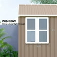 thumbnail image 5 of Outsunny 8' x 6' Outdoor Storage Shed, Extra Large Metal Garden Shed with Lockable Doors, Cottage Style 4-Pane Window & Vents, Brown, 5 of 10
