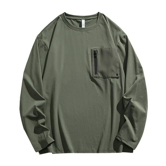 Dpytoraw Long Sleeve Performance T Shirt For Men 3 Hidden Pockets Wicking Shirt For Travel & More