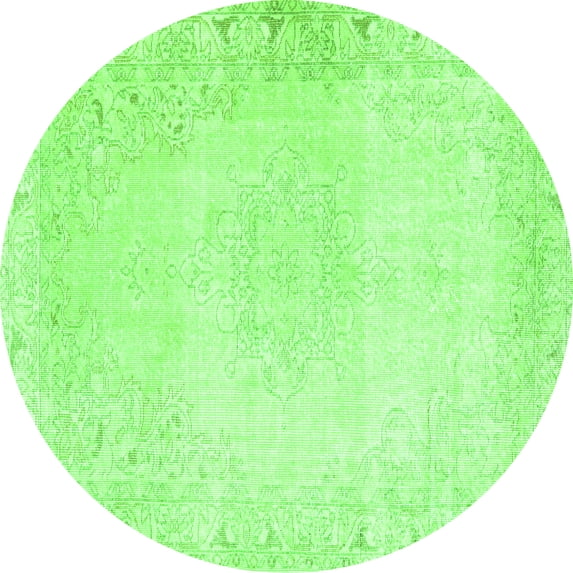 Ahgly Company Indoor Round Persian Green Traditional Area Rugs, 4' Round
