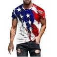 thumbnail image 2 of UVEASISHA Mens Usa Flag Tshirt Big and Tall 4th of July Shirts Short Sleeve Crewneck Casual Independence Day T-Shirt Holiday Novelty Graphic Tees Multicolor 4XL, 2 of 5