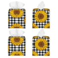thumbnail image 2 of Kdxio Sunflowers Print Tissue Box Cover,Square Decorative PU Leather Facial Paper Case Organizer Holder Dispenser for Bathroom,Night Stands,Desk,Car 5.2''X5.2''X5.2'', 2 of 8