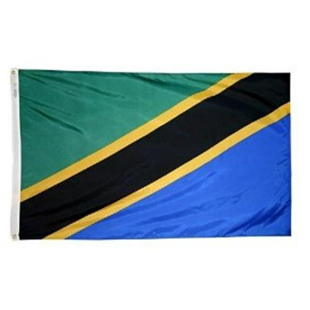 Annin Flagmakers 198301 Drapeau de la Tanzanie 3 Pi x 5 Pi Nyl-Glo