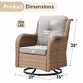 thumbnail image 7 of Unnifurnzi Outdoor Swivel Rocker Patio Chairs-Wicker Patio Swivel Chairs Set of 2 PE Rattan Patio Furniture for Porch Deck Balcony Garden-Yellow/Beige, 7 of 7
