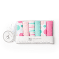 thumbnail image 2 of Gant de Toilette Rose et Aqua - Ensemble de Six, 2 of 2