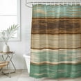 thumbnail image 6 of Teal Brown Shower Curtain, Waterproof Shower Curtains for Bathroom, Farmhouse Rustic Wooden Plank Board Washable Fabric Bathtub Curtain Set Bath Decor with 12 Hooks 48"x72", 6 of 6