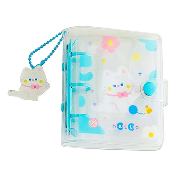 simhoa Cute Mini Photo Album 10 Pockets ID Holder with Pendant Photocard Holder Blue