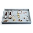 thumbnail image 2 of Bandeja para joyas Caja para joyas de terciopelo suave Caja para anillos Expositor de joyas resistente a los arañazos Almacenamiento de joyas para reloj Collar Pendientes Pulsera Gemelos, 2 of 5