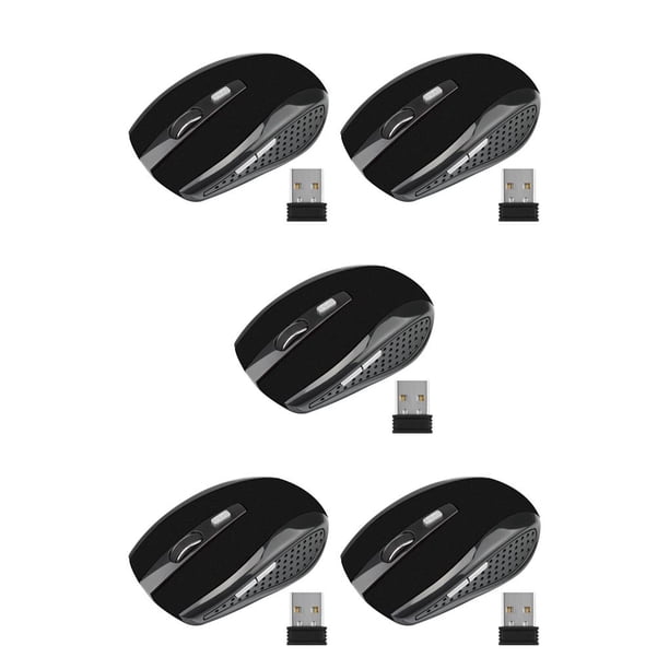 Seitruly Ratón óptico inalámbrico para computadora con receptor USB Velocidad rápida 6 botones Ratones para juegos 800/1200/1600DPI Laptop Type2 NO2