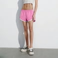 thumbnail image 6 of Womens Gym Shorts Dolphin Hem Casual Athletic Summer Running Booty Outfits Dance Elastic Pink 2XL, 6 of 9