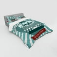 thumbnail image 3 of Ambesonne Retro Bedding Set 3 Pcs, Car Wash Sign Commercial, Twin, Red Teal, 3 of 3
