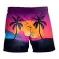 thumbnail image 3 of JULMCOMO Hawaiian Beach Shorts for Men Drawstring Elastic Waist Lounge Shorts Summer Tropical Print Casual Surfing Shorts with Pockets Vermilion M, 3 of 4