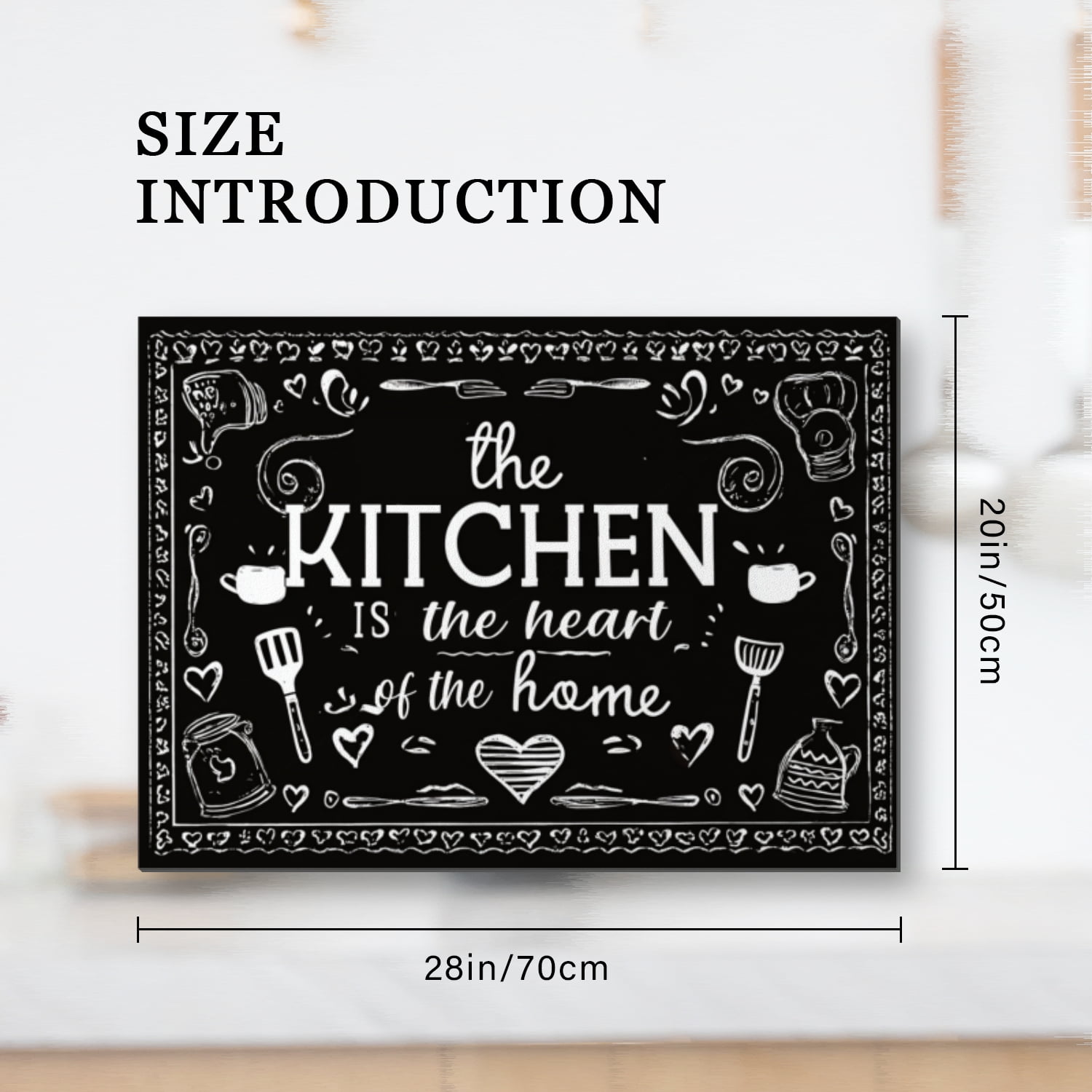 Decorative Stove Top Covers, Kitchen Theme with Intricate Patterns Non-slip Countertop Protector Mat, Multifunctional Stove Cover Pad for Kitchen RV (28×20 Inch)