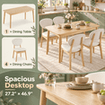 thumbnail image 6 of Ktaxon Modern Dining Table Set for 4, Solid Wood Dinner Table with 4 Padded Chairs for Home, Kitchen, Restaurant, 47" Wood Color, 6 of 8
