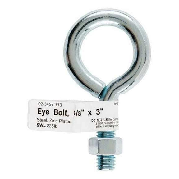 Hampton 02-3457-773 Bolt Eye Closed with Hex Nut  0.375 x 3 in. - pack of 10