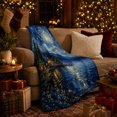 thumbnail image 3 of Moonlit Cabin by Lake in Starry Forest, Cozy Rustic Style for Cabin Lovers, Winter Lakeside Scene and Christmas Gift, Soft Flannel Blanket for Cabin and Bedroom, Home Decor, 3 of 9