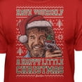 thumbnail image 2 of Teelocity Bob Ross Happy Christmas Sweater Print Red Short Sleeve Graphic Tee, 2 of 4