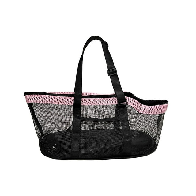 Bolsa transportadora para mascotas, perrera con correa ajustable, bolso transpirable, bolso para perros para exteriores, gatitos, animales pequeños, Rosa