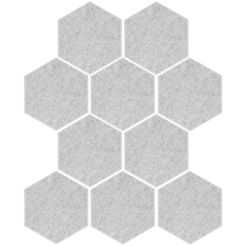 RENACLIPY 10Pcs Sound Insulation Panels Light Grey Acoustic Hexagon Panels for Quiet Home Space