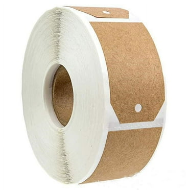 1.15"x2" Brown Kraft Gift Tag Stickers, 300 Labels per Roll Permanent Adhesive