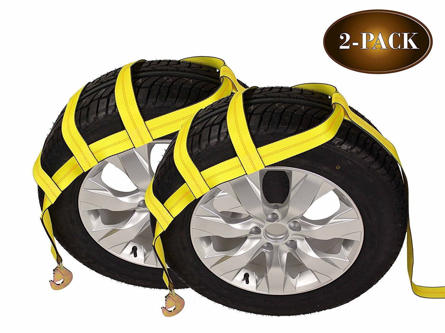 Car Towing Tie-Down Accessories with Protective Sleeve and D-Rings DC Cargo Mall 4 Pack of 36 x 2 Axle Strap with 10,000 Pound Break Strength