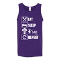 thumbnail image 2 of Eat Sleep Pray Repeat for Christians Faith | Mens Inspirational/Christian Graphic Tank Top, Purple, 2XL, 2 of 3