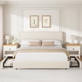thumbnail image 7 of Teddy Fleece King Size Bed Frame, Cloud Cream Bed Frame with 2 Storage Drawer and Adjustable Headboard, Soft Teddy Fabric, No Box Spring Required, Easy Assembly, Cream, 7 of 7