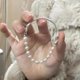 thumbnail image 1 of Pulsera de perlas de aguamarina retro francesa, diseño de estilo socialité de lujo ligero, pulsera que combina con todo, regalo, 1 of 5