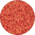 thumbnail image 1 of Ahgly Company Indoor Round Patterned Orange Red Orange Area Rugs, 4' Round, 1 of 6