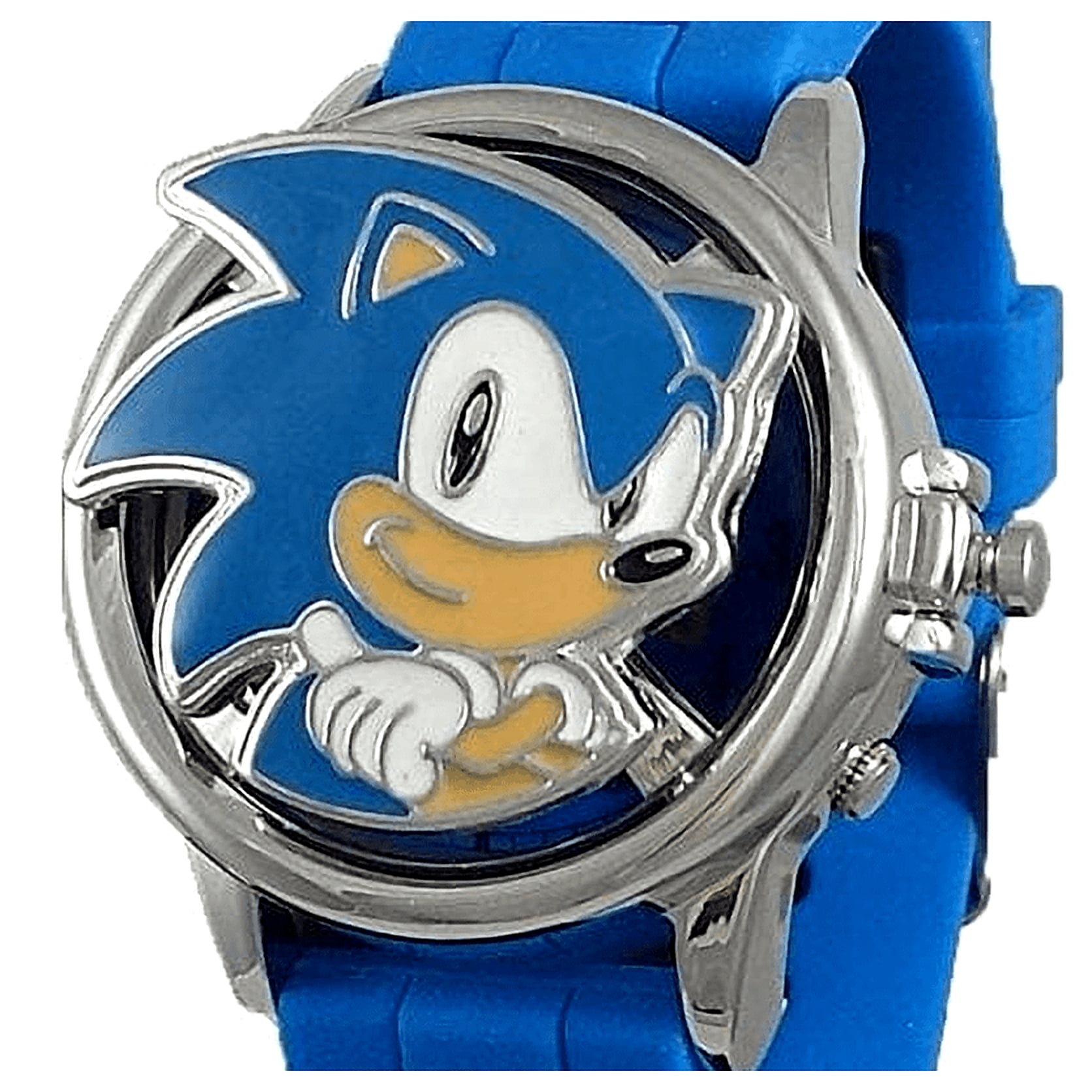 SEGA Sonic The Hedgehog Metal Spinner Flip Unisex Child LCD Watch in Blue - SNC4093WM