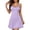 Purple, variant on Summer Dresses for Women Beach Sundress Spaghetti Strap Round Neck Button Front Lace Ruffle Hem Mini A-Line Fitted Cami Dress, Green M