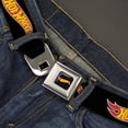 thumbnail image 2 of Mattel Belt, Seatbelt Buckle Belt, Hot Wheels Classic Flame Logo Black Red Yellow, 34 to 52 Inches, 2 of 9